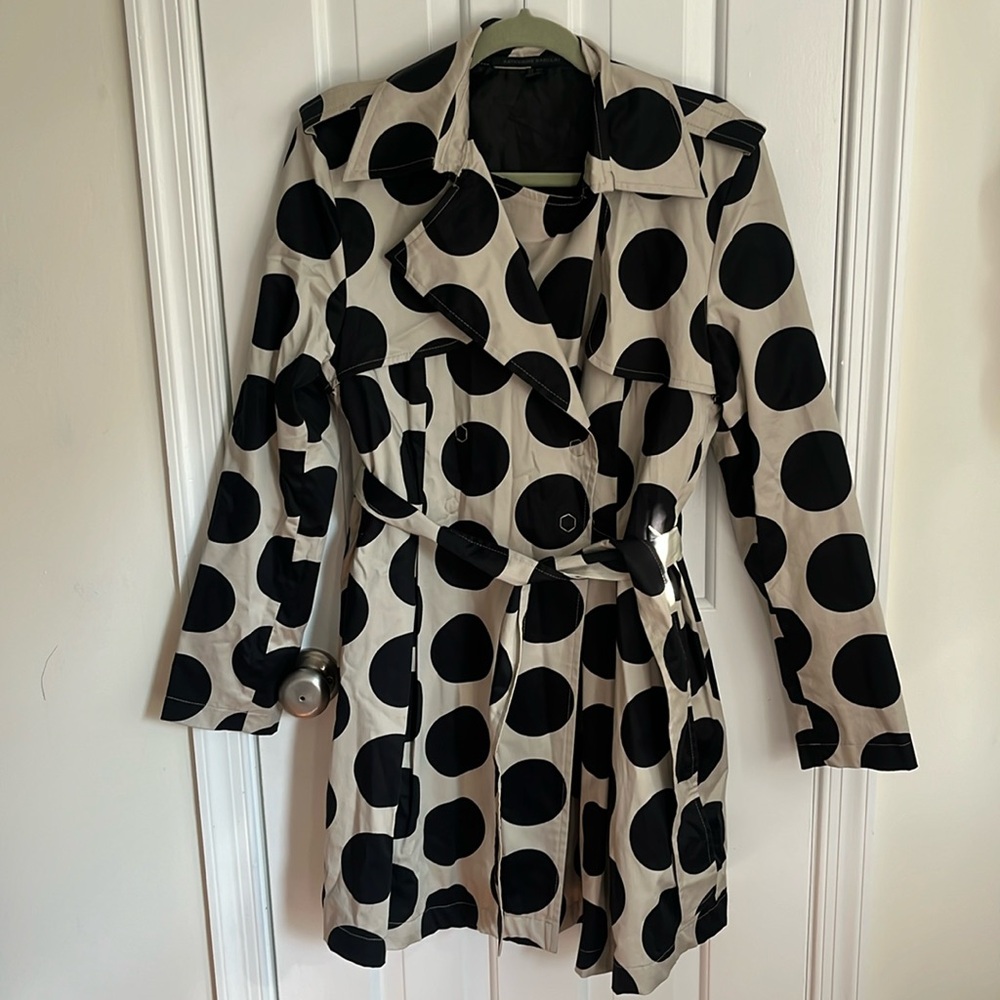 Polka dot trench coat